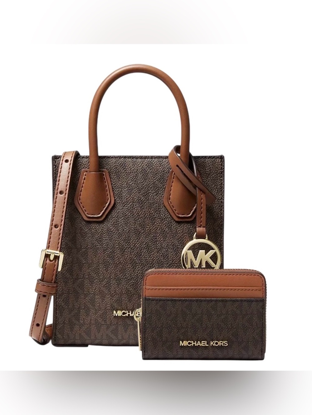 Michael Kors Jet Set Travel XS Mercer Crossbody Bag & Wallet Set Brown